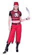 Teen Hip Punk Pirate Costume (Pants a different red than scarf - Weapon and shoes not included)