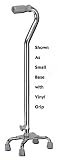 `Quad Cane Large Base Chrome w/Foam Grip 4 point base combined with offset handle provide additiona