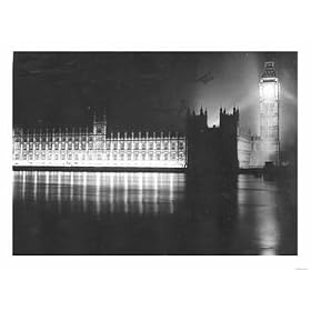 Palace of Westminster London, V Day Celebrations, End of WW2 in Europe, May 1945 Places Photographic Poster Print by Mirrorpix, 32x24
