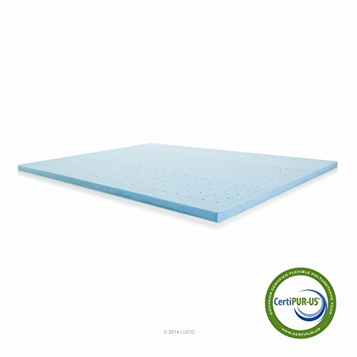 LUCID 2 Inch Gel Infused Ventilated Memory Foam Mattress Topper 3
