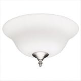 Hunter Ceiling Fans 22327 White Linen Bowl Light Kit Finials in White & Brushed Nickel