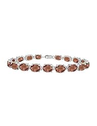Sterling Silver Prong Set Oval Smoky Topaz Bracelet with 15.00 CT TGW