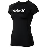 31206jtzjnL. SL160  Hurley One & Only Solids Rashguard   Short Sleeve   Womens