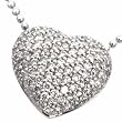 14K White Gold Diamond Cluster Heart Pendant Necklace