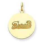 14K Miami Dolphins Large Round Disc w/Logo Charm