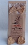 A charming heart-shaped treat, infused with wholesome, yummy, organic garlic and parsley. These treats are formulated for dogs with allergies, but loved by all! Now certified organic by the USDA....