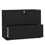 Hon 500 Series Two-Drawer Lateral File, 36W X 28-3/8H X 19-1/4D, Black