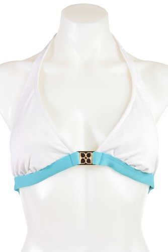 BCBG Maxazria White Banded Top Large