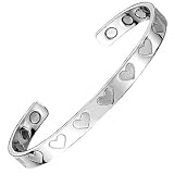 Platinum Magnetic Copper Golf Bangle Cuff Bracelet Hearts