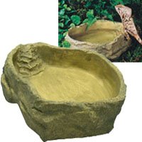 Exo-Terra Poly-Resin Granite Rock Water Dish by Exo-Terra