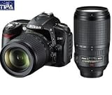 NIKON D90 + AF-S DX Nikkor 18-105mm f/3.5-5.6G ED VR Lens + AF-S VR 70-300 mm f/4.5-5.6G IF-ED Lens + Carry-all + Extreme III 4 GB SDHC Memory Card + EN-EL3E compatible Battery