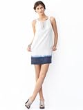 Banana Republic Petite silk embroidered dip dye dress