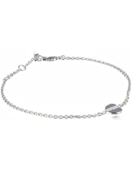 ELLE Jewelry Micro Pave Cubic Zirconia Heart Bracelet, 7"