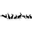 Trompe L'Oeil Black and White Silhouette Rabbits Bunnies