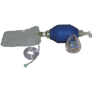 Dynarex Manual Pulmonary Resuscitator with Medium Adult Mask and Reservoir Bag, 6 Count