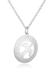 Sterling Silver Confirmation Dove Medallion Pendant Necklace, 18"