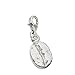 Coffee Bean Charm with Lobster Clasp 14k White Coffee Bean Charm with Lobster Clasp 14k White