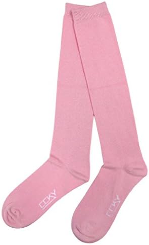 CCKY Women Solid Color Knee High Long Cotton Rich Knee Hi Sock-Love Pink (Sz 5-8)