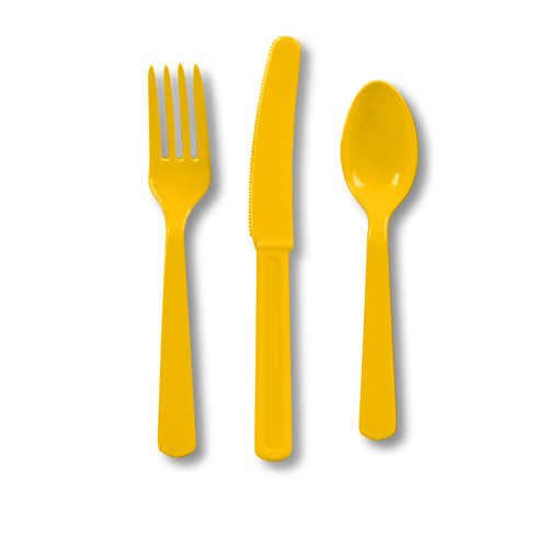 School Bus Yellow Cutlery (6pks Case)
