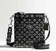 Coach Alex Coated Op Art Signature Crossbody Messenger Bag Swingpack Black Ivory