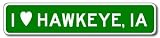 I Love HAWKEYE, IOWA City Limit Sign - Aluminum - 4 x 18 inches