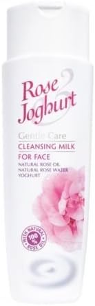 Rose Joghurt Gentle Care Cleansing Milk for Face with Natural Rose Oil, Natural Rose Water, Yoghurt, Rosehip Oil, Aloe extract and Collagen. 8.5 fl oz