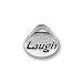 Lead-Free Pewter Message Charm 11mm x 8mm Laugh