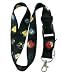 Black Angry Bird Lanyard Snap Buckle Keychain Holder