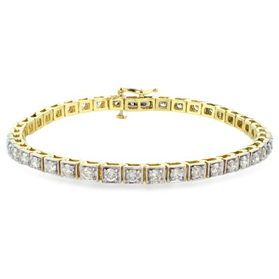 Childrens Toyshop  Jewelry : 3 Carat Diamond 14K Straight Line Link Bracelet (3ctw, I-J, I2-I3)