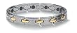 Athena Stainless Magnetic Link Bracelet 24K GP, 7"