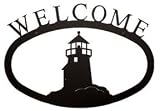17.5 Large Iron Outdoor Welcome Sign - Lighthouse