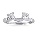 Diamond Enhancer Ring 3/8 Carat (Ctw) 14K White Gold Wrap Ring
