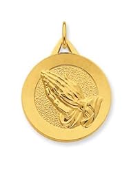 24k Gold-plated Sterling Silver Praying Hands Disc