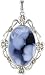 14kt Gold Framed Agate Cameo Mother Holding Baby Pendant With Diamonds - 3/4x1/2
