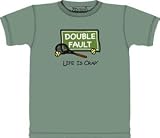 Life is Crap Humorous Double Fault Tennis T-Shirt ... Extra Large