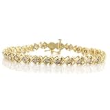 10K Yellow Gold 1.00 Carat Fancy Diamond Bracelet - 7