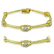 Gold Brass Bracelet with Clear CZ