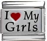 Clearly Charming I Heart My Girls Red Heart Laser Italian Charm