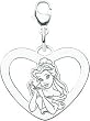 Sterling Silver Disney Princess Belle Heart Lobster Clasp Charm