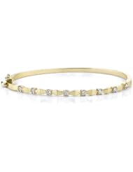 14K Yellow Gold 0.5cttw Everyday Prong Set Diamond Bangle