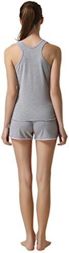 Ant Tree Women's Sport Classic Grey Solid Tank Vest Shorts Set