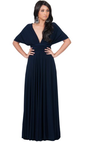 Women's Convertible Wrap Long Cocktail Gown Maxi Dress - Small - Navy ...