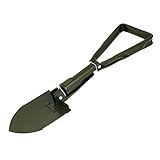 uxcell 折るシャベル　ホルダーバッグ　キャンプツール　アーミグリーン　メタル製　ハンドツール　折るできる