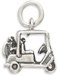 9x12mm Golf Cart Charm .925 Sterling Silver