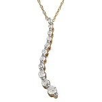 10k Yellow Gold Round Diamond Journey Pendant (1/4 cttw, I-J Color, I3 Clarity), 18''