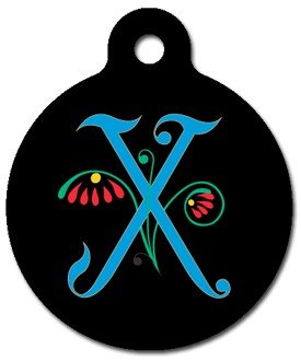 Monogram Letter X Pet ID Tag for Dogs and Cats
