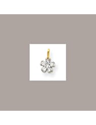 10k Small CZ Flower Charm