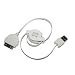 Retractable White iPad Sync & Charge USB Cable