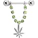 Peridot Gem Pot Leaf Nipple Ring