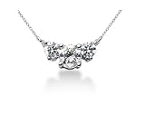 0.55CTW Classic Round Diamond Three Stone Necklace in 14k White Gold